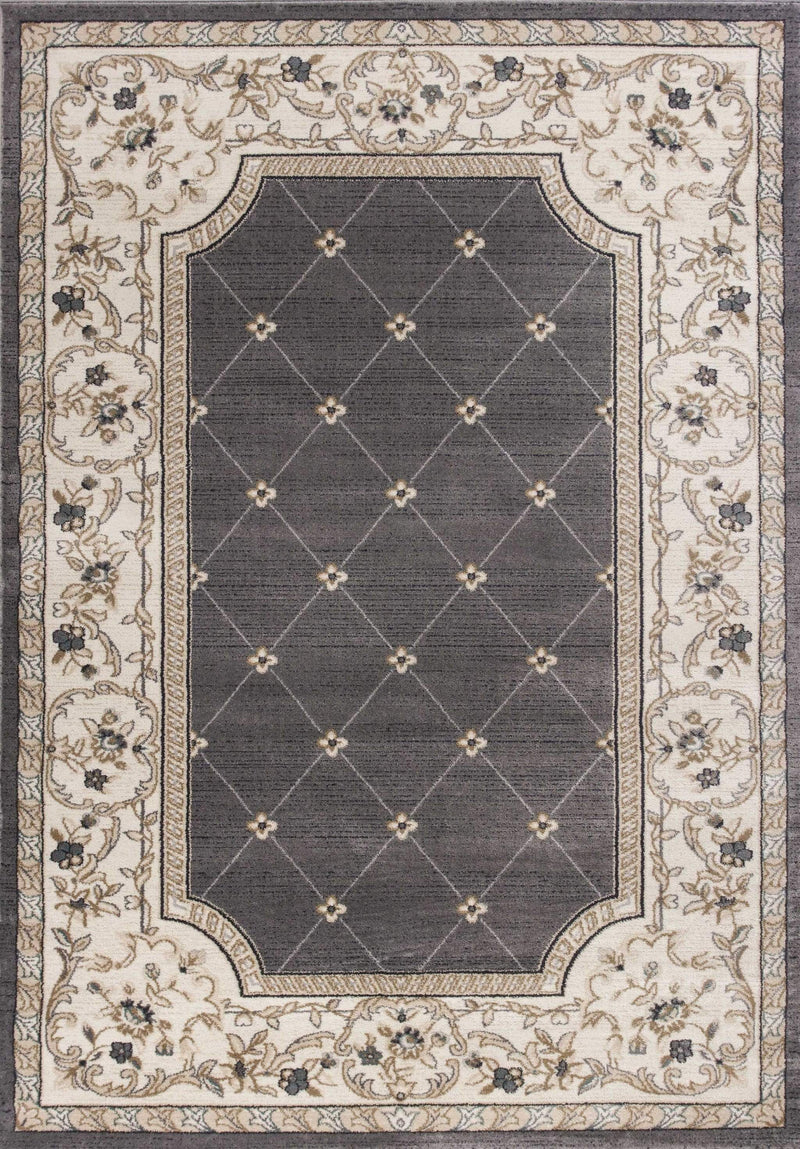 Rugs Rugs USA 5'3" x 7'7" Polypropylene Grey/Ivory Area Rug 4050 HomeRoots
