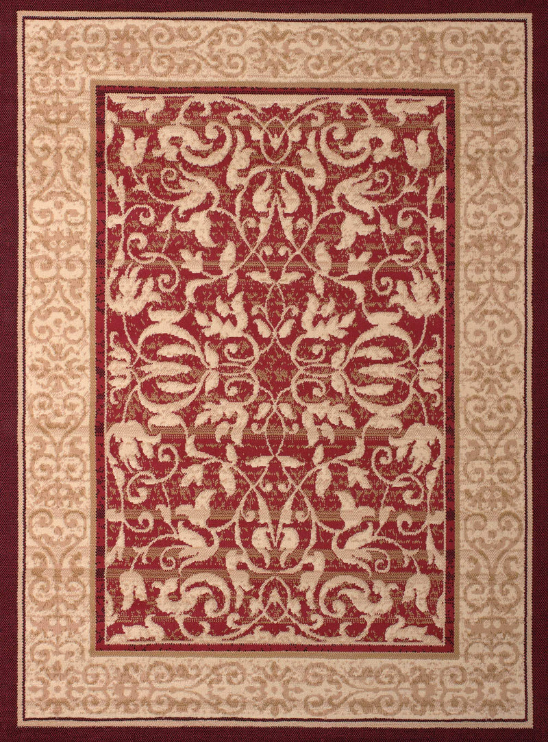 Rugs Rugs USA 63" x 86" x 0.31" Red Polypropylene Area Rug 8820 HomeRoots