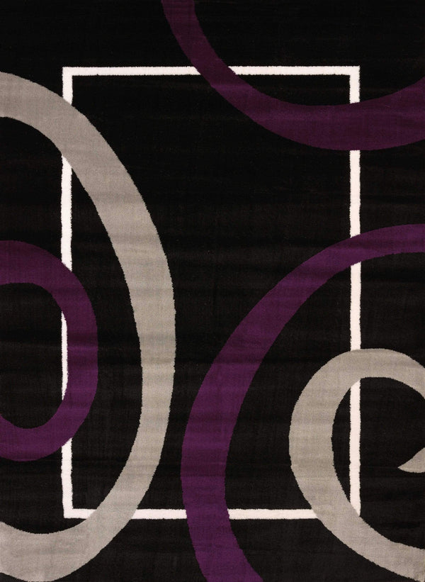 Rugs Rugs USA 63" x 86" x 0.43" Plum Polypropylene Area Rug 8670 HomeRoots