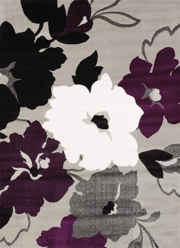 Rugs Rugs USA 63" x 86" x 0.43" Plum Polypropylene Area Rug 8676 HomeRoots