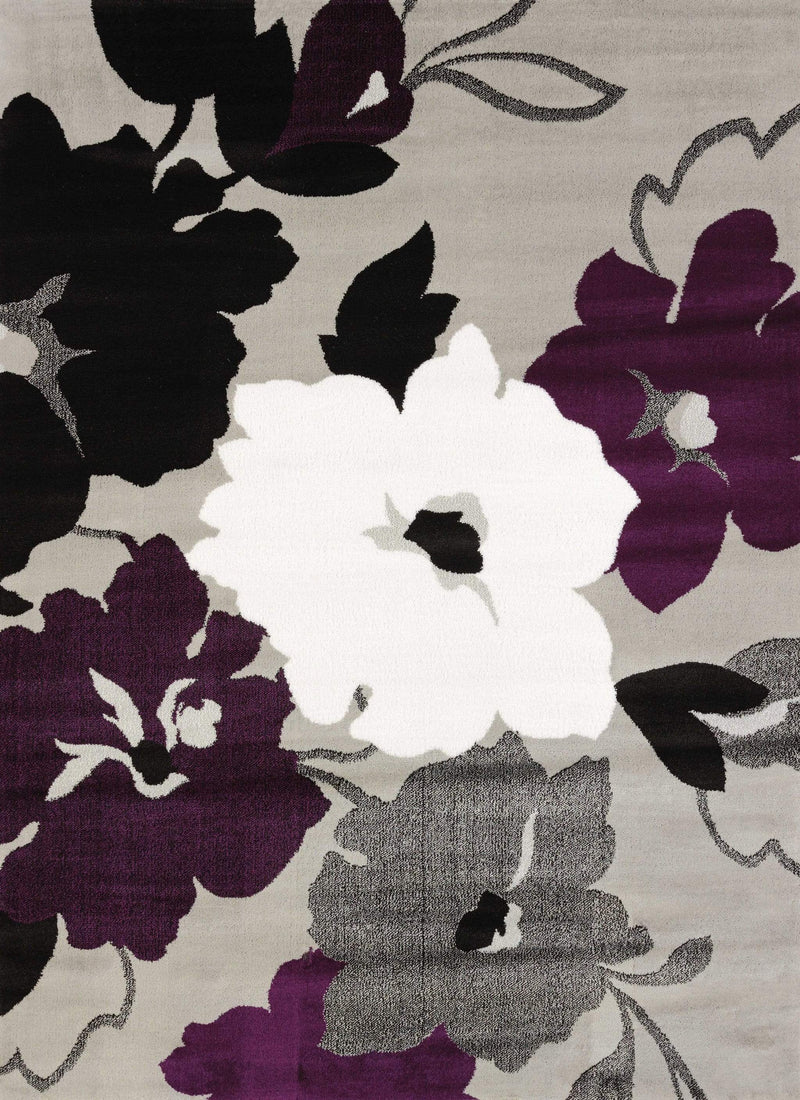 Rugs Rugs USA 63" x 86" x 0.43" Plum Polypropylene Area Rug 8676 HomeRoots