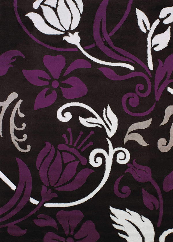Rugs Rugs USA - 63" x 86" x 0.43" Plum Polypropylene Area Rug HomeRoots