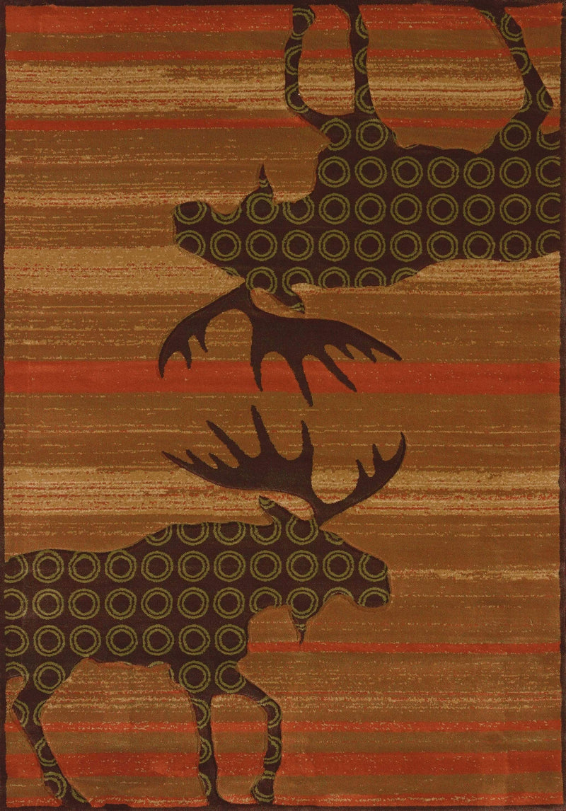 Rugs Rugs USA 63" x 90" x 0.47" Terracotta Polypropylene Area Rug 8964 HomeRoots