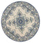 Rugs Rugs USA 7'6" Round UV-treated Polypropylene Ivory/Blue Area Rug 4131 HomeRoots