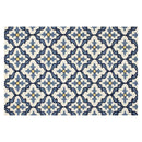 Rugs Rugs USA - 7'6" Round UV-treated Polypropylene Ivory/Blue Area Rug HomeRoots