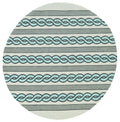 Rugs Rugs USA - 7' Round UV-treated Polypropylene Ivory/Spa Area Rug HomeRoots