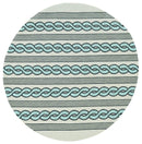 Rugs Rugs USA - 7' Round UV-treated Polypropylene Ivory/Spa Area Rug HomeRoots