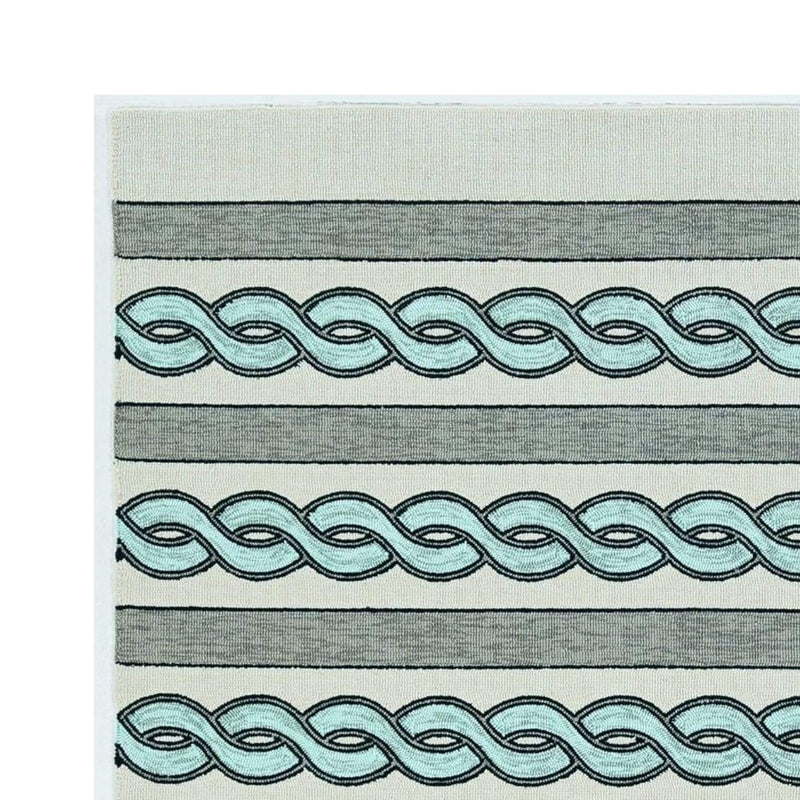 Rugs Rugs USA - 7' Square UV-treated Polypropylene Ivory/Spa Area Rug HomeRoots