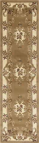 Rugs Runner Rugs 2'2" x 7'11" Runner Polypropylene Beige/Ivory Area Rug 3669 HomeRoots