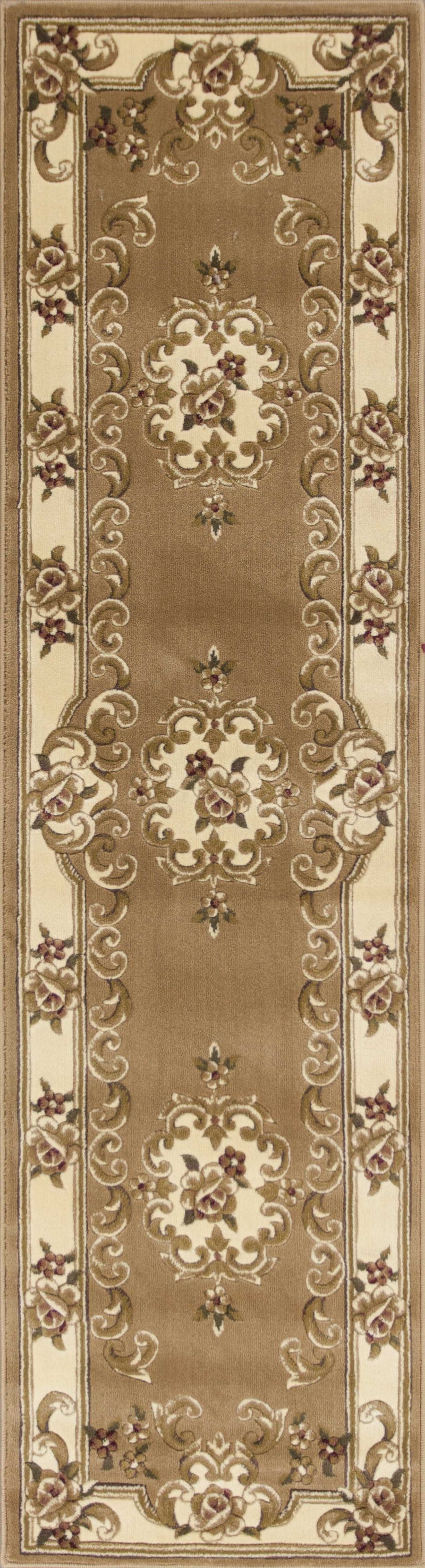 Rugs Runner Rugs 2'2" x 7'11" Runner Polypropylene Beige/Ivory Area Rug 3669 HomeRoots
