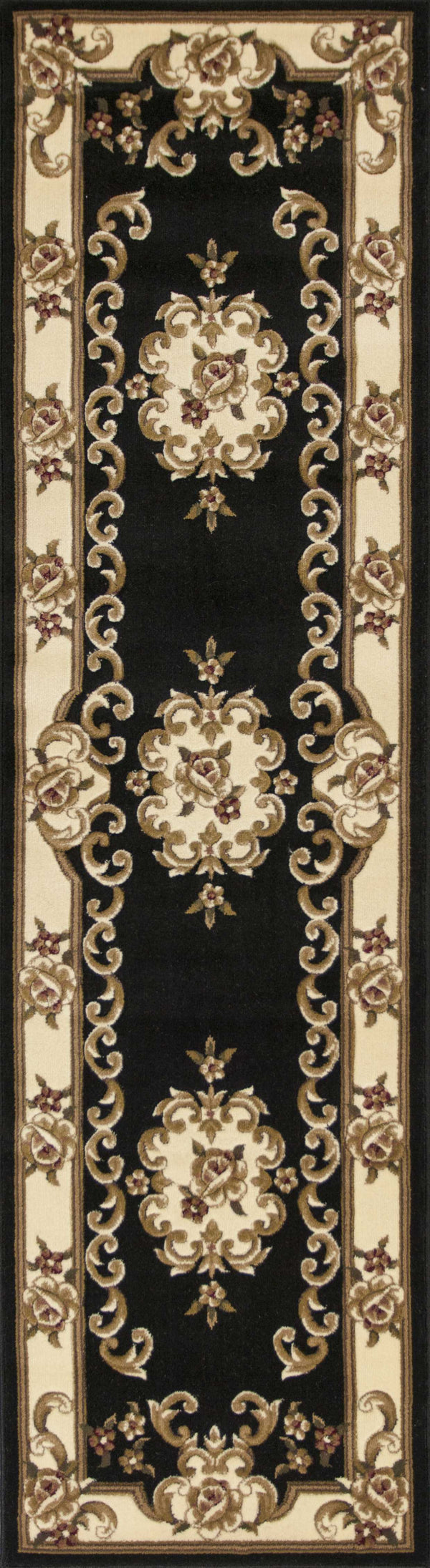 Rugs Runner Rugs 2'2" x 7'11" Runner Polypropylene Black/Ivory Area Rug 3671 HomeRoots