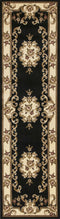 Rugs Runner Rugs 2'2" x 7'11" Runner Polypropylene Black/Ivory Area Rug 3671 HomeRoots