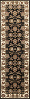 Rugs Runner Rugs - 2'2" x 7'11" Runner Polypropylene Black/Ivory Area Rug HomeRoots