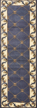 Rugs Runner Rugs 2'2" x 7'11" Runner Polypropylene Blue Area Rug 3687 HomeRoots
