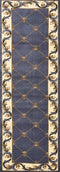 Rugs Runner Rugs 2'2" x 7'11" Runner Polypropylene Blue Area Rug 3687 HomeRoots