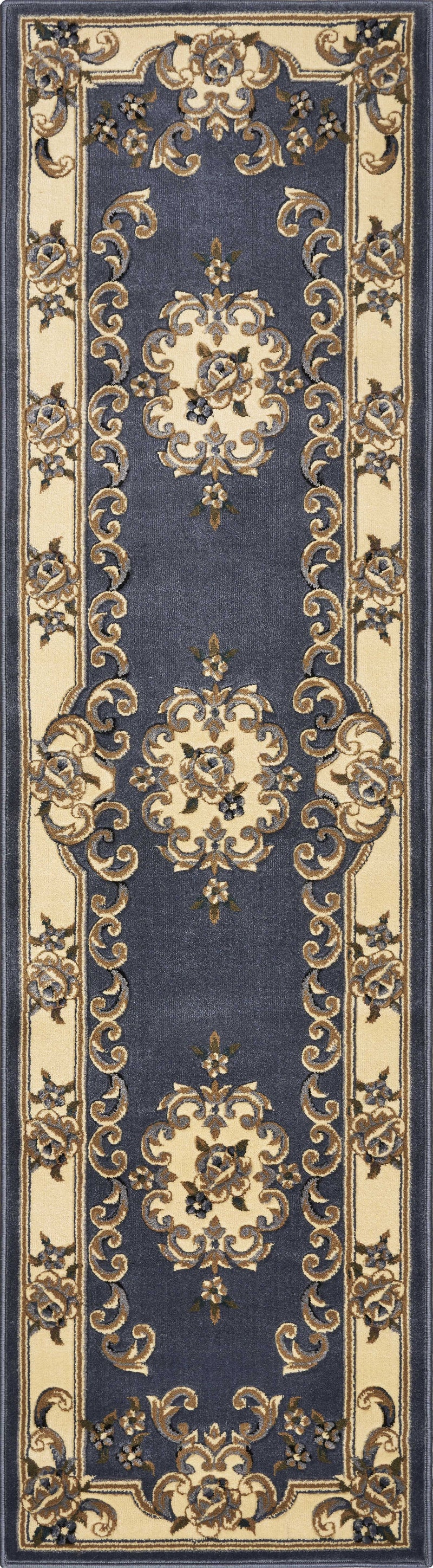 Rugs Runner Rugs - 2'2" x 7'11" Runner Polypropylene Blue Area Rug HomeRoots
