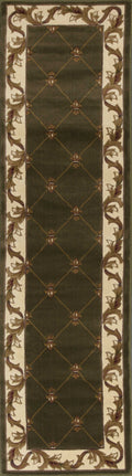 Rugs Runner Rugs - 2'2" x 7'11" Runner Polypropylene Green Area Rug HomeRoots
