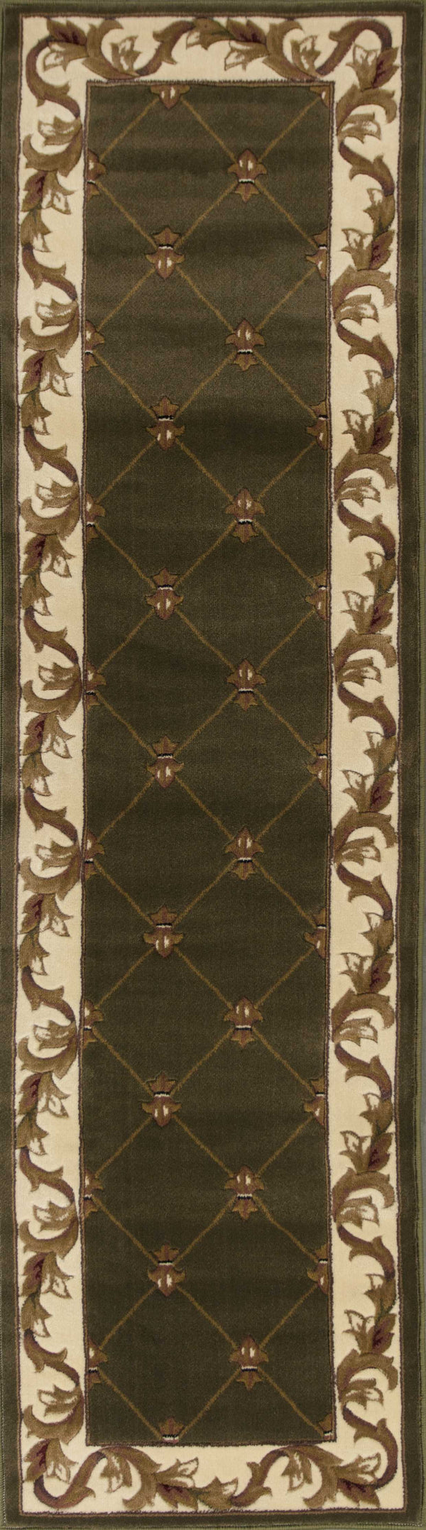 Rugs Runner Rugs - 2'2" x 7'11" Runner Polypropylene Green Area Rug HomeRoots