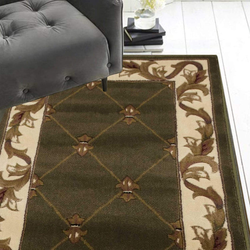 Rugs Runner Rugs - 2'2" x 7'11" Runner Polypropylene Green Area Rug HomeRoots