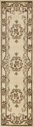 Rugs Runner Rugs 2'2" x 7'11" Runner Polypropylene Ivory Area Rug 3673 HomeRoots