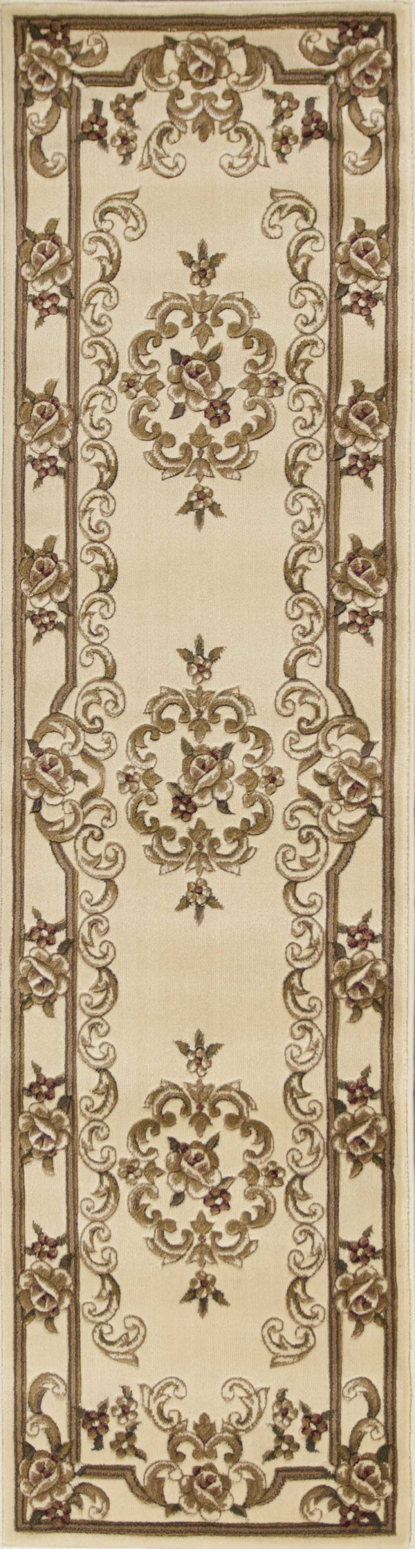 Rugs Runner Rugs 2'2" x 7'11" Runner Polypropylene Ivory Area Rug 3673 HomeRoots