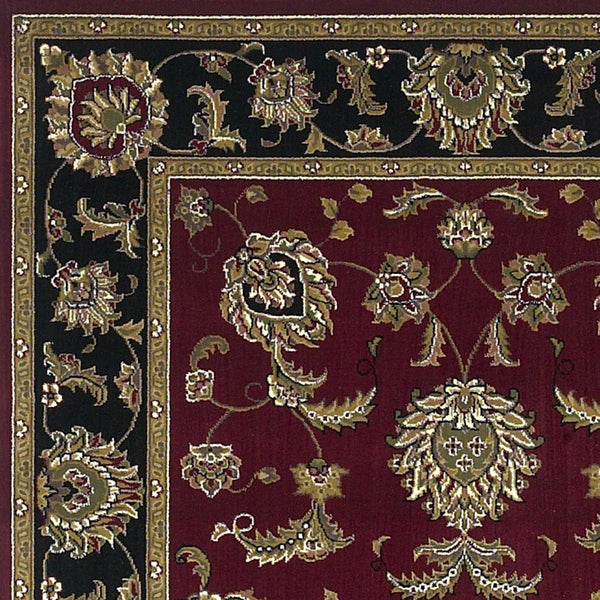 Rugs Runner Rugs - 2'2" x 7'11" Runner Polypropylene Red/Black Area Rug HomeRoots