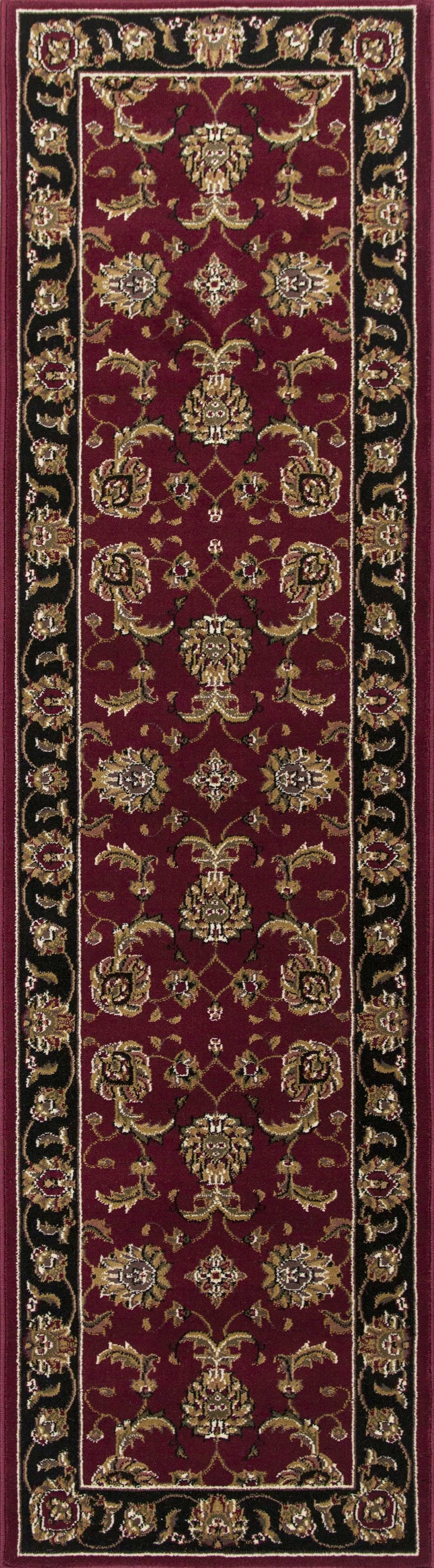 Rugs Runner Rugs - 2'2" x 7'11" Runner Polypropylene Red/Black Area Rug HomeRoots