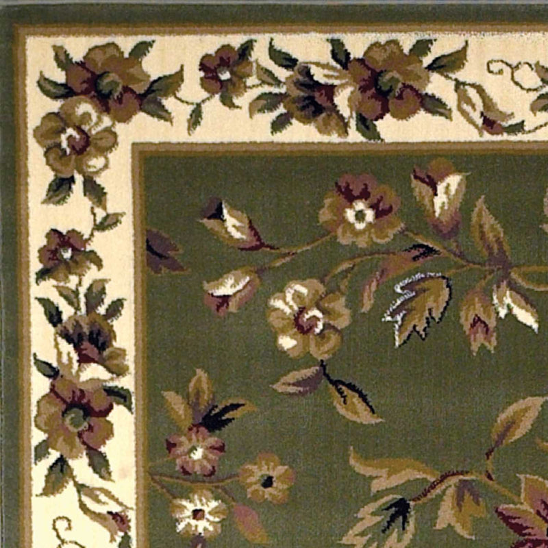 Rugs Runner Rugs - 2'2" x 7'11" Runner Polypropylene Sage/Ivory Area Rug HomeRoots