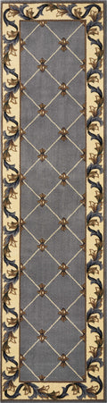 Rugs Runner Rugs 2'2" x 7'11" Runner Polypropylene Slate Blue Area Rug 3691 HomeRoots