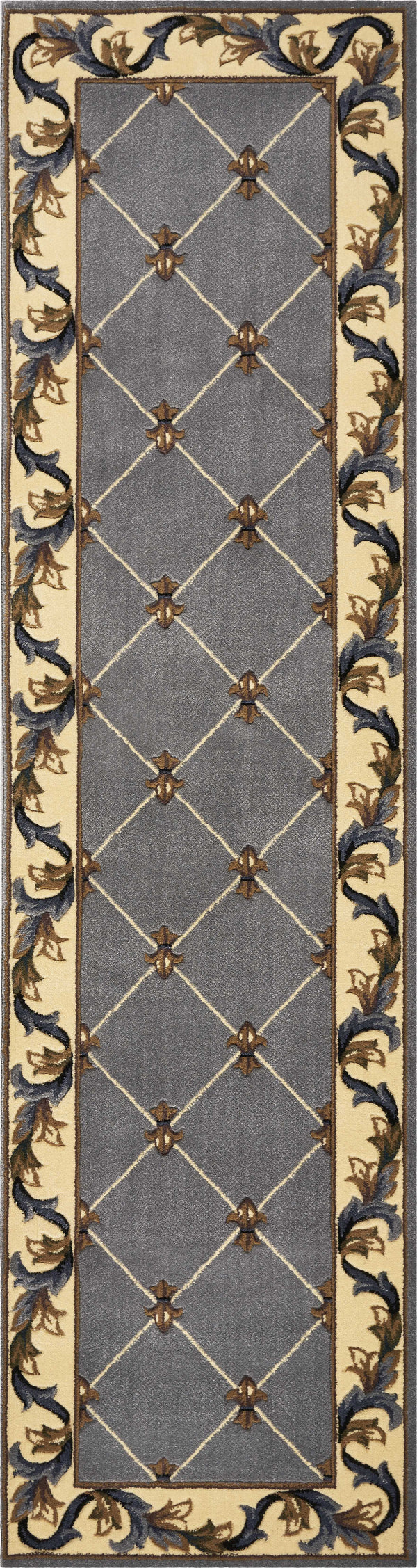Rugs Runner Rugs 2'2" x 7'11" Runner Polypropylene Slate Blue Area Rug 3691 HomeRoots