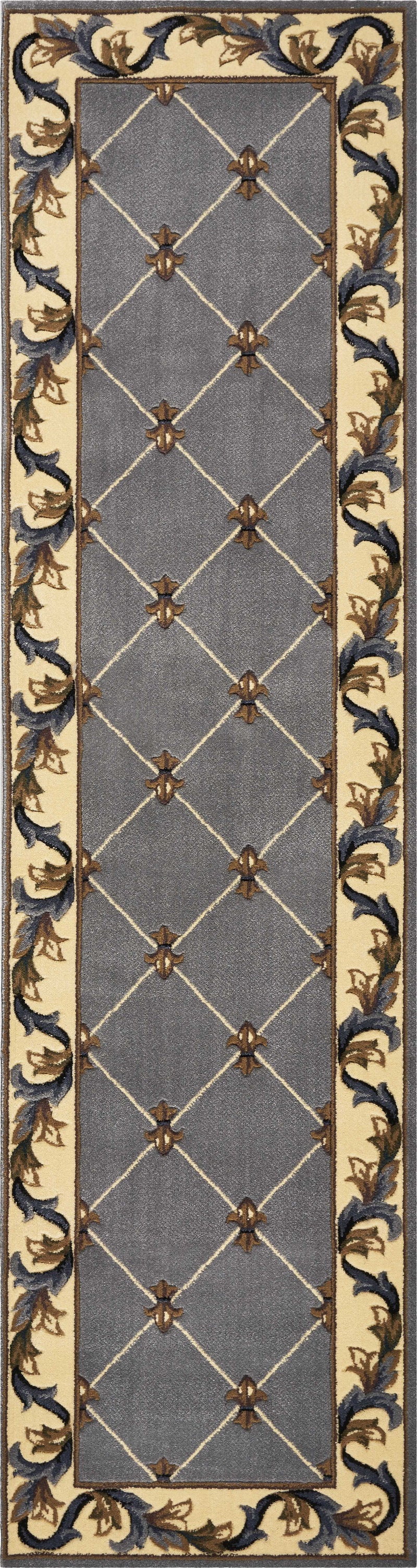 Rugs Runner Rugs 2'2" x 7'11" Runner Polypropylene Slate Blue Area Rug 3691 HomeRoots
