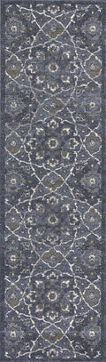 Rugs Runner Rugs - 2'2" x 7'6" Runner Polypropylene Denim Area Rug HomeRoots