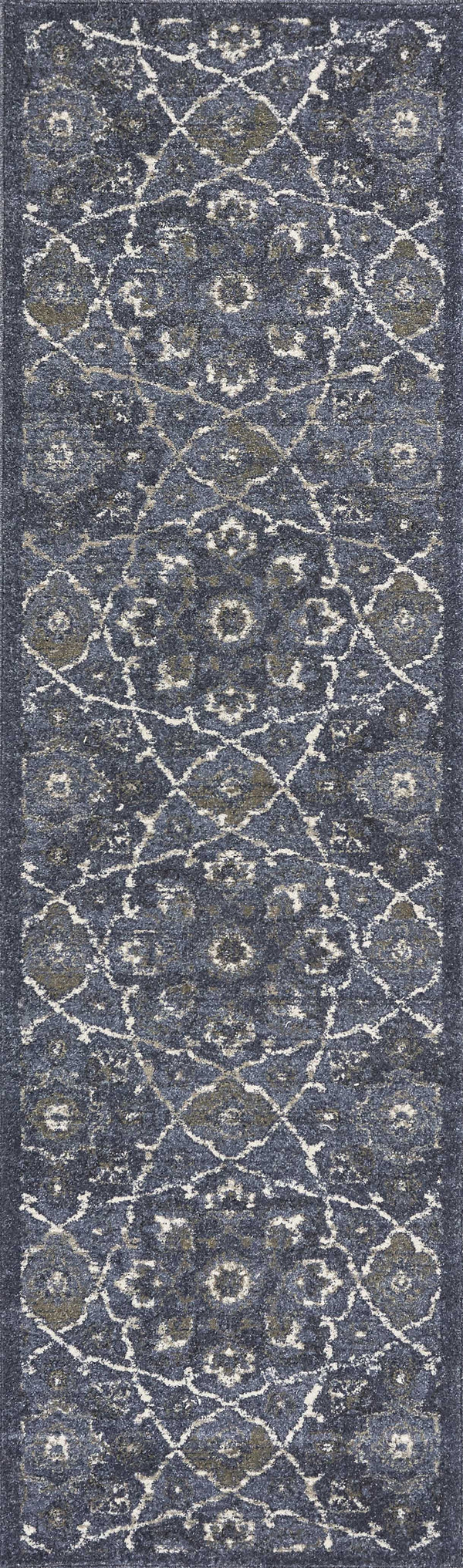 Rugs Runner Rugs - 2'2" x 7'6" Runner Polypropylene Denim Area Rug HomeRoots