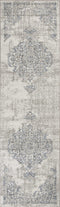 Rugs Runner Rugs - 2'2" x 7'6" Runner Polypropylene Ivory/Grey Area Rug HomeRoots