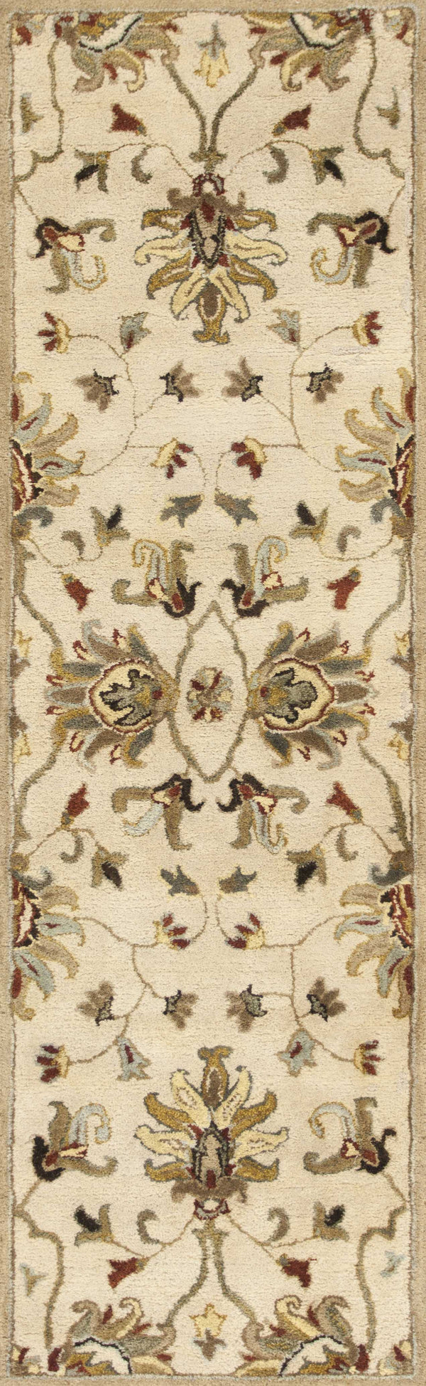 Rugs Runner Rugs - 2'3" x 7'6" Runner Wool Champagne Area Rug HomeRoots