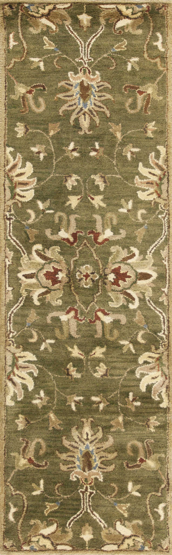 Rugs Runner Rugs - 2'3" x 7'6" Runner Wool Emerald Green Area Rug HomeRoots