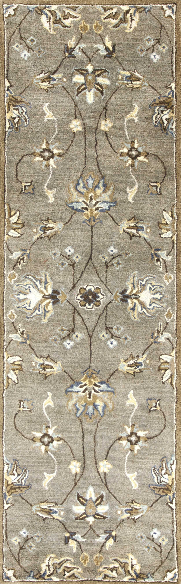 Rugs Runner Rugs - 2'3" x 7'6" Runner Wool Grey Area Rug HomeRoots