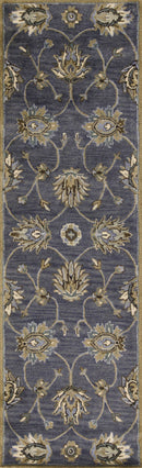 Rugs Runner Rugs - 2'3" x 7'6" Runner Wool Midnight Area Rug HomeRoots