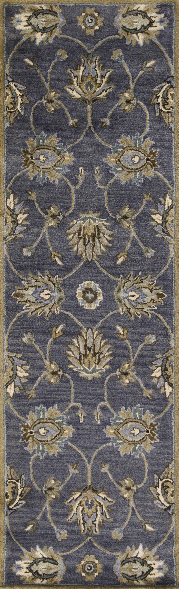 Rugs Runner Rugs - 2'3" x 7'6" Runner Wool Midnight Area Rug HomeRoots