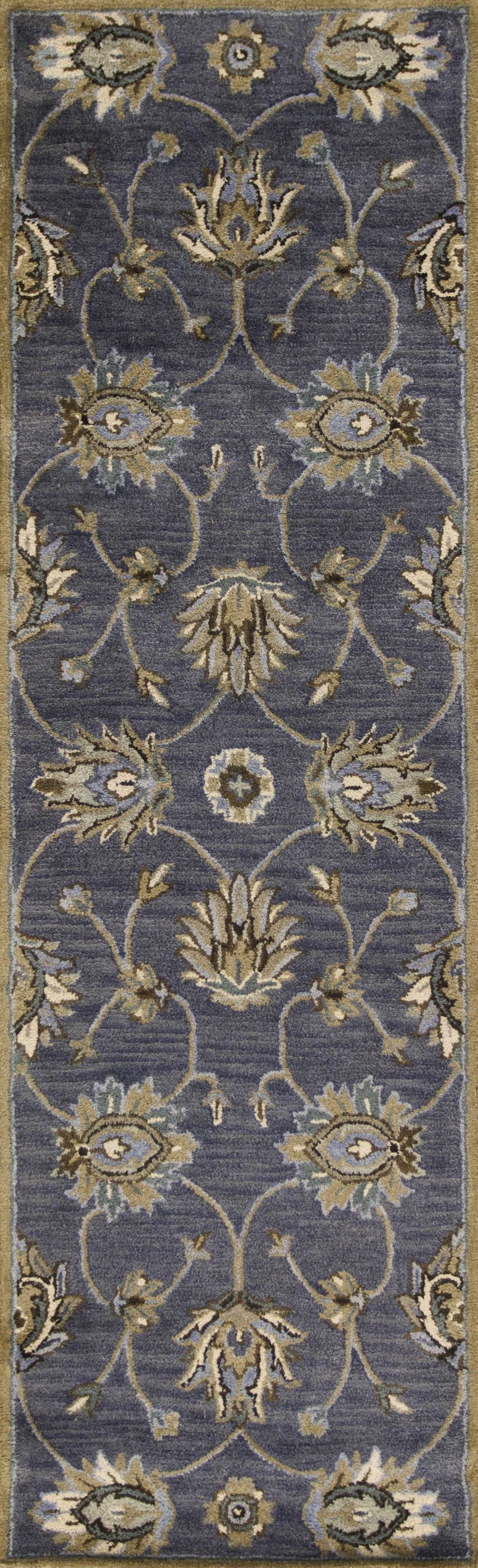 Rugs Runner Rugs - 2'3" x 7'6" Runner Wool Midnight Area Rug HomeRoots