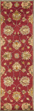Rugs Runner Rugs - 2'3" x 7'6" Runner Wool Red Area Rug HomeRoots