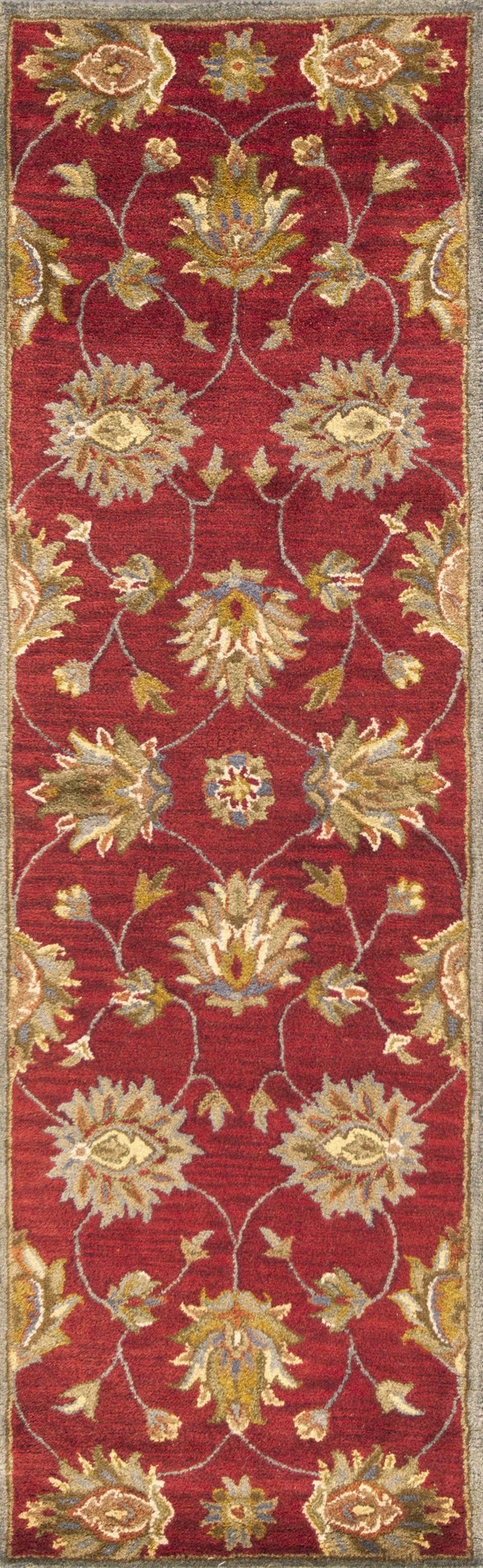 Rugs Runner Rugs - 2'3" x 7'6" Runner Wool Red Area Rug HomeRoots