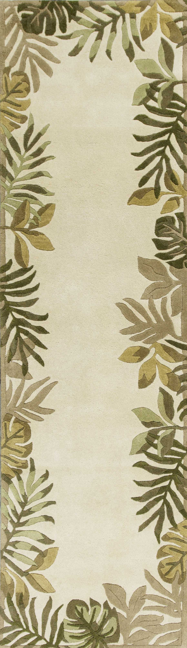 Rugs Runner Rugs 2'3" x 8' Runner Wool Ivory Area Rug 2485 HomeRoots