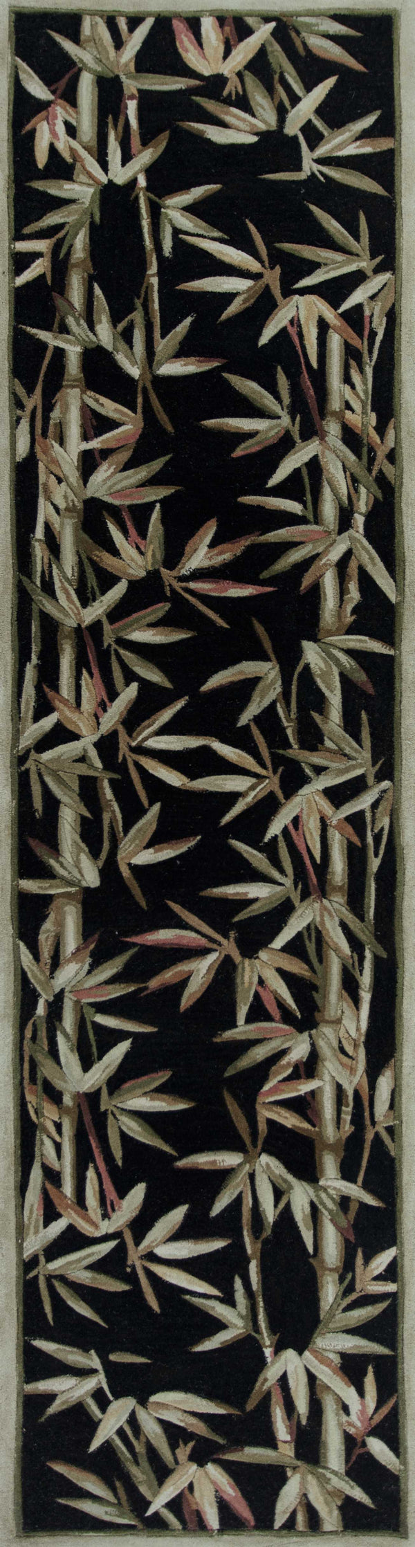 Rugs Runner Rugs - 2'6" x 10' Runner Wool Black Area Rug HomeRoots