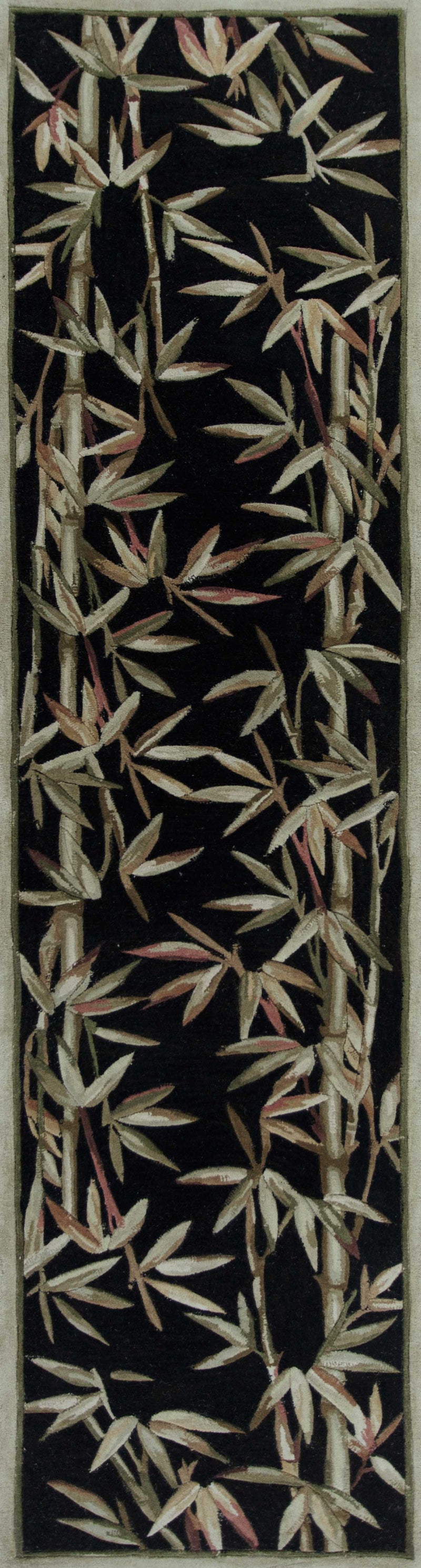 Rugs Runner Rugs - 2'6" x 10' Runner Wool Black Area Rug HomeRoots