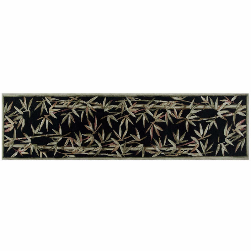 Rugs Runner Rugs - 2'6" x 10' Runner Wool Black Area Rug HomeRoots