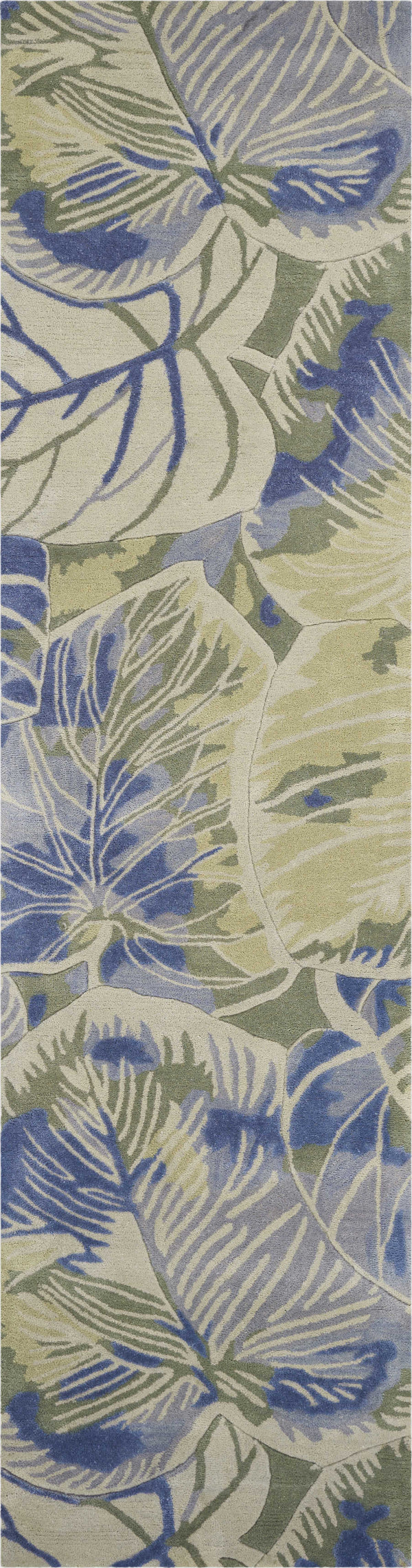 Rugs Runner Rugs - 2'6" x 10' Runner Wool Blue/Green Area Rug HomeRoots