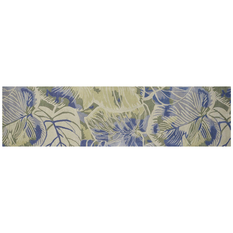 Rugs Runner Rugs - 2'6" x 10' Runner Wool Blue/Green Area Rug HomeRoots