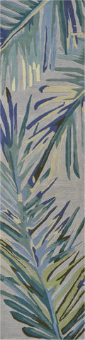 Rugs Runner Rugs - 2'6" x 10' Runner Wool Grey/Blue Area Rug HomeRoots