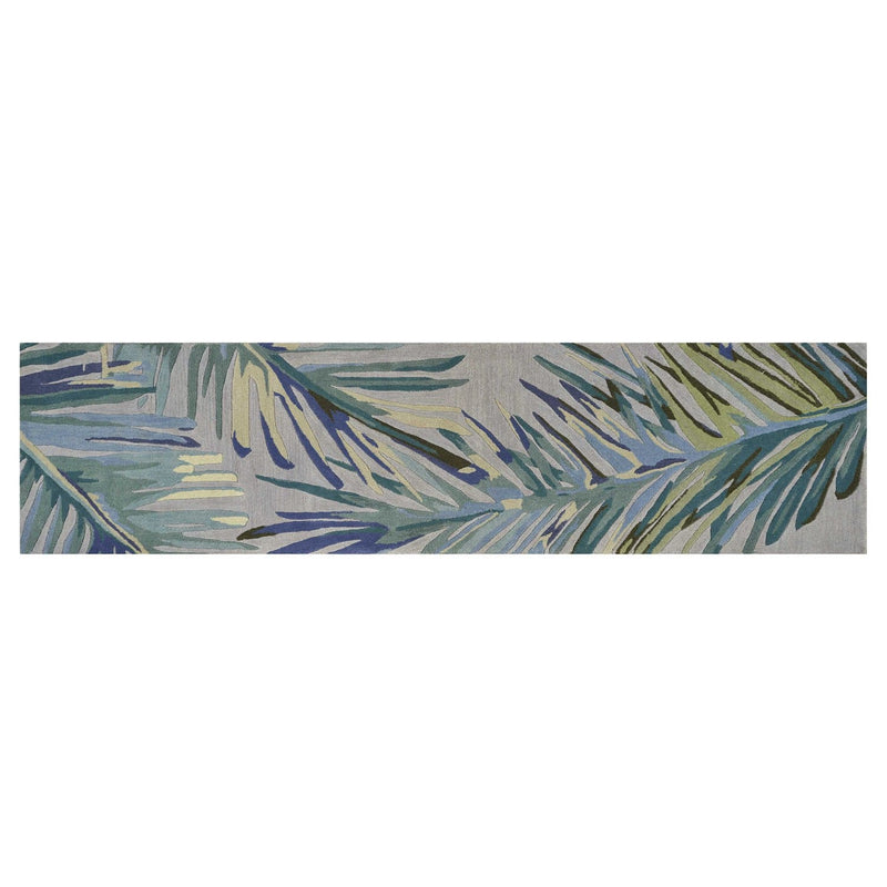 Rugs Runner Rugs - 2'6" x 10' Runner Wool Grey/Blue Area Rug HomeRoots
